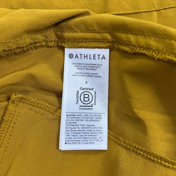 ATHLETA Vienna Cargo Skort size 6 in Brass Yellow - Picture 11 of 11